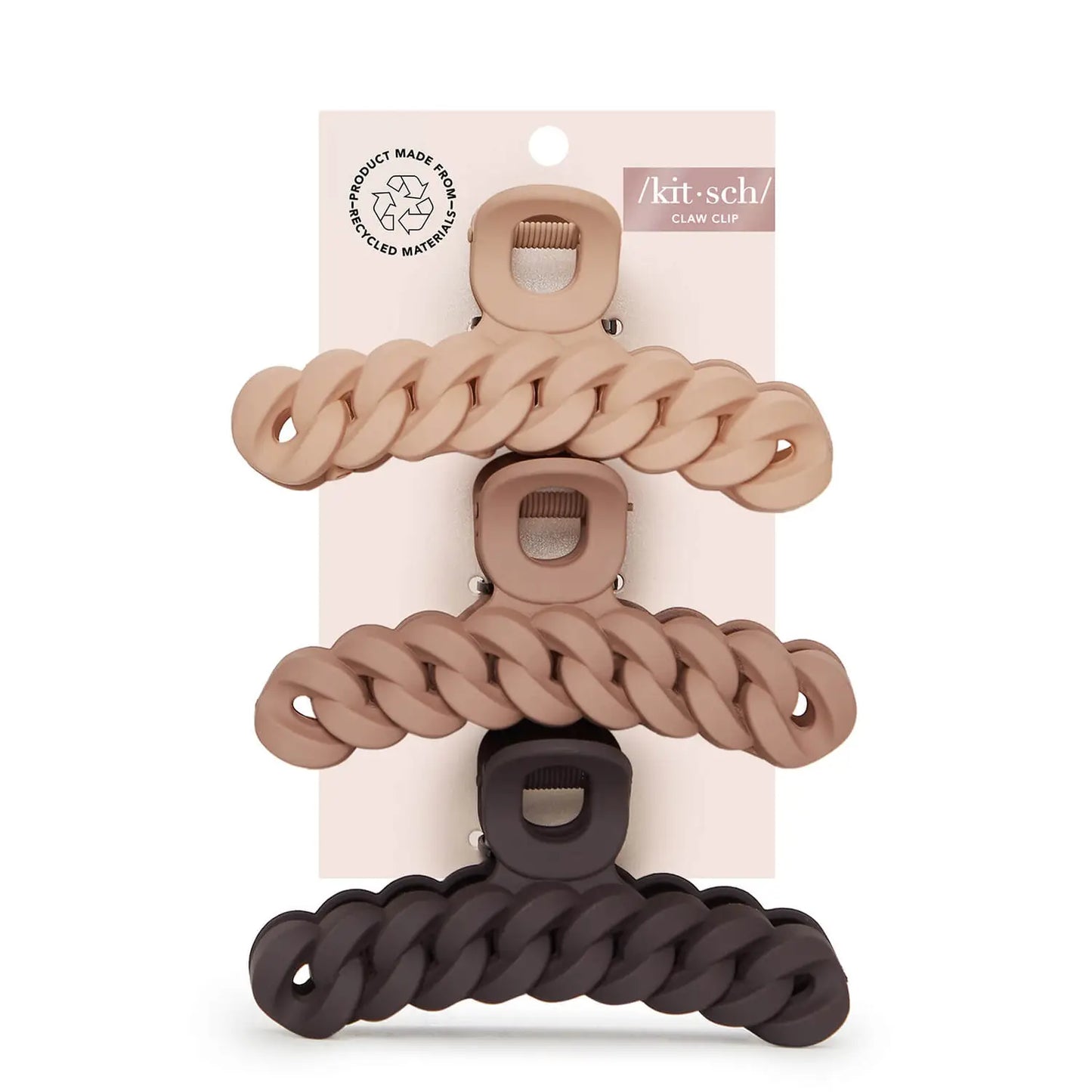 Kitsch Chain Claw Clip - 3 Piece Set (Neutral)
